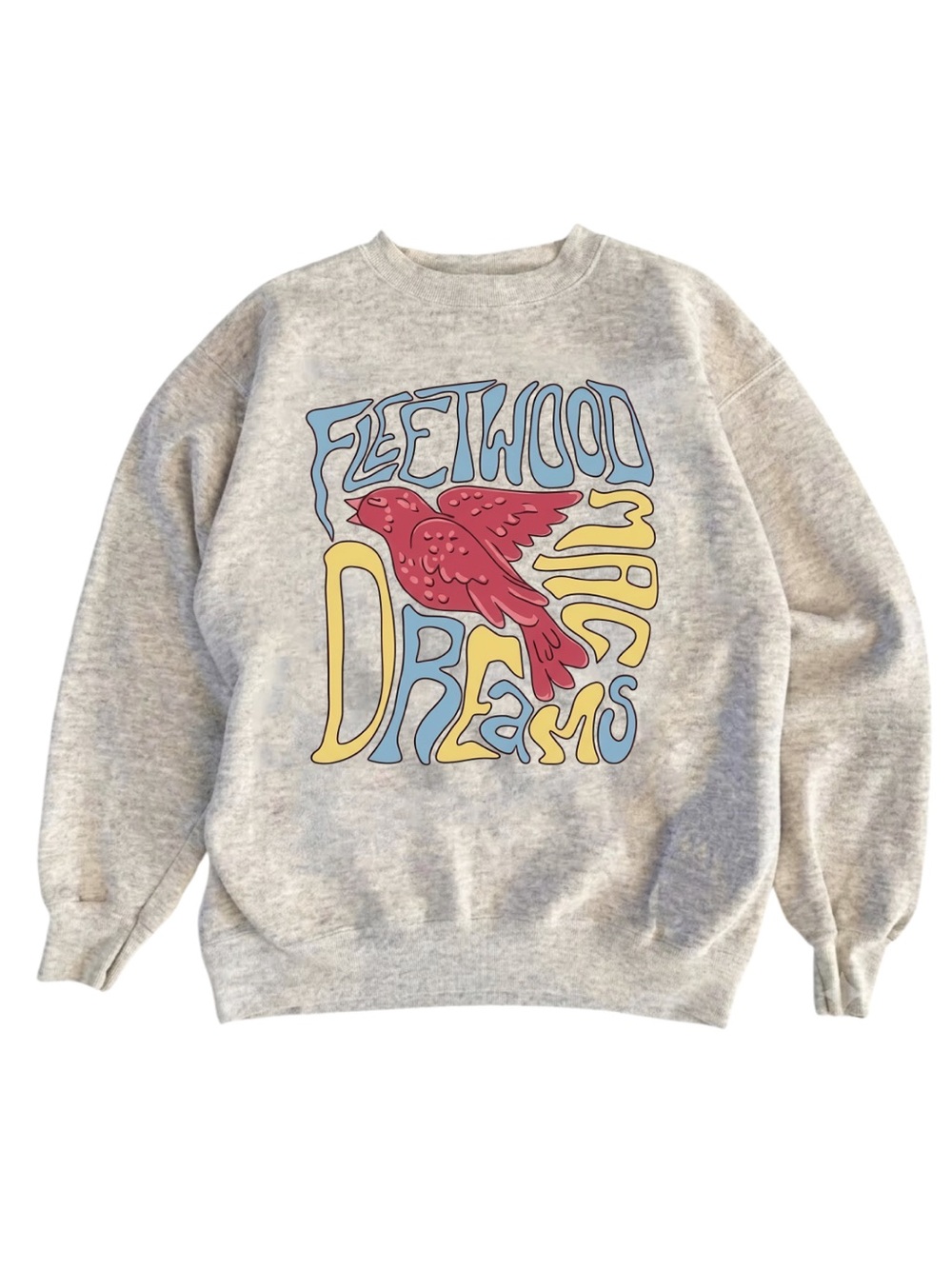 Gildan Fleetwood Graphic Crewneck Sweatshirt - Light Gray with Red Bird